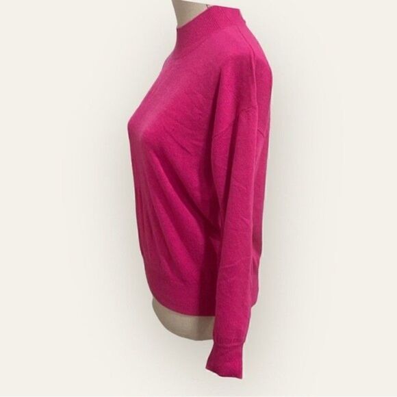 Anthropologie Callahan Magenta Mock Neck Pink Sweater Angora Wool Blend Sz M NEW - Picture 3 of 6